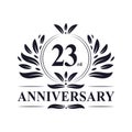 23rd Anniversary celebration, luxurious 23 years Anniversary logo design
