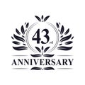 43rd Anniversary celebration, luxurious 43 years Anniversary logo design