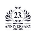 23rd Anniversary celebration, luxurious 23 years Anniversary logo design.