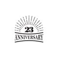 23rd anniversary logo design template