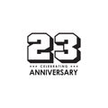 23rd anniversary logo design template