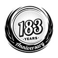 183 years anniversary. Elegant anniversary design. 183rd logo. Royalty Free Stock Photo