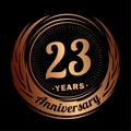 23 years anniversary. Elegant anniversary design. 23rd logo.