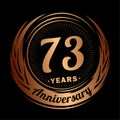 73 years anniversary. Elegant anniversary design. 73rd logo. Royalty Free Stock Photo