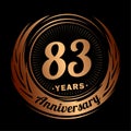 83 years anniversary. Elegant anniversary design. 83rd logo. Royalty Free Stock Photo