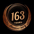 163 years anniversary. Elegant anniversary design. 163rd logo. Royalty Free Stock Photo