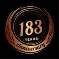 183 years anniversary. Elegant anniversary design. 183rd logo. Royalty Free Stock Photo