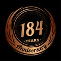 184 years anniversary. Elegant anniversary design. 184th logo. Royalty Free Stock Photo
