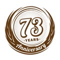 73 years anniversary. Elegant anniversary design. 73rd logo. Royalty Free Stock Photo