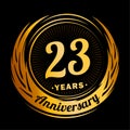 23 years anniversary. Elegant anniversary design. 23rd logo.