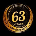63 years anniversary. Elegant anniversary design. 63rd logo. Royalty Free Stock Photo