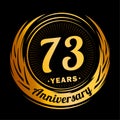 73 years anniversary. Elegant anniversary design. 73rd logo. Royalty Free Stock Photo