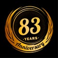 83 years anniversary. Elegant anniversary design. 83rd logo. Royalty Free Stock Photo
