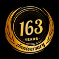 163 years anniversary. Elegant anniversary design. 163rd logo. Royalty Free Stock Photo