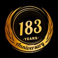 183 years anniversary. Elegant anniversary design. 183rd logo. Royalty Free Stock Photo
