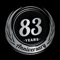 83 years anniversary. Elegant anniversary design. 83rd logo. Royalty Free Stock Photo