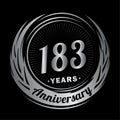 183 years anniversary. Elegant anniversary design. 183rd logo. Royalty Free Stock Photo