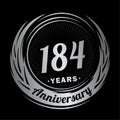 184 years anniversary. Elegant anniversary design. 184th logo. Royalty Free Stock Photo