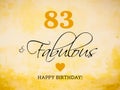 83rd birthday card wishes illustration Royalty Free Stock Photo
