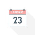 23rd February calendar icon. February 23 calendar Date Month icon vector illustrator