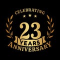 23 years anniversary celebration logotype. 23rd anniversary logo. Vector and illustration.