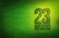 23rd of march Pakistan Day Celebration grass effect with green background