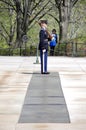 The 3rd U.S. Infantry Regiment soldiers changing the guard The Tomb of The Unknown Soldier at Arlington National Cemetery. Royalty Free Stock Photo