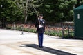 The 3rd U.S. Infantry Regiment soldiers changing the guard The Tomb of The Unknown Soldier at Arlington National Cemetery.