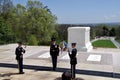 The 3rd U.S. Infantry Regiment soldiers changing the guard The Tomb of The Unknown Soldier at Arlington National Cemetery.