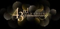 43rd wedding anniversary number of symbol sparkling glitter isolated black backgrounds. applicable for greeting cards