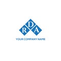 RDA letter logo design on WHITE background. RDA creative initials letter logo concept. RDA letter design