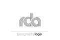 RDA modern geometric typography logo Royalty Free Stock Photo