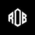 RDB letter logo design with polygon shape. RDB polygon and cube shape logo design. RDB hexagon vector logo template white and Royalty Free Stock Photo
