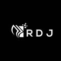 RDJ credit repair accounting logo design on BLACK background. RDJ creative initials Growth graph letter logo concept. RDJ business