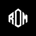 RDM letter logo design with polygon shape. RDM polygon and cube shape logo design. RDM hexagon vector logo template white and Royalty Free Stock Photo