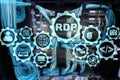 RDP Remote Desktop Protocol. Terminal Services. Server background.