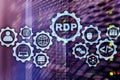 RDP Remote Desktop Protocol. Terminal Services. Server background Royalty Free Stock Photo