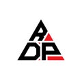 RDP triangle letter logo design with triangle shape. RDP triangle logo design monogram. RDP triangle vector logo template with red Royalty Free Stock Photo