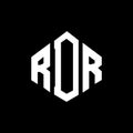 RDR letter logo design with polygon shape. RDR polygon and cube shape logo design. RDR hexagon vector logo template white and Royalty Free Stock Photo