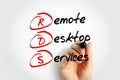 RDS - Remote Desktop Services acronym with marker, technology concept background