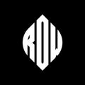 RDW circle letter logo design with circle and ellipse shape. RDW ellipse letters with typographic style. The three initials form a Royalty Free Stock Photo