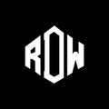 RDW letter logo design with polygon shape. RDW polygon and cube shape logo design. RDW hexagon vector logo template white and Royalty Free Stock Photo