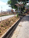 The re-construction of a pathway on the beach side Royalty Free Stock Photo