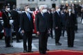 THE RE-ELECTED PRESIDENT SERGIO MATTARELLA AND MARIO DRAGHI IN PIAZZA VENEZIA AT MEMORIA Ã¢â¬ÅMILITE IGNOTO