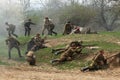 Re-enactment of the WWII Battle at Orechov Royalty Free Stock Photo