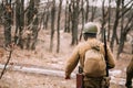 Re-enactor Dressed As Soviet Russian Red Army Infantry Soldier