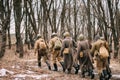 Re-enactors Dressed As Soviet Russian Red Army Infantry Soldiers