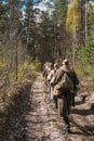 Re-enactors Dressed As Soviet Russian Red Army Infantry Soldiers