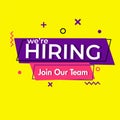 We`re Hiring, join our team for Job vacancy concept. Royalty Free Stock Photo