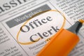 We`re Hiring Office Clerk. 3D.